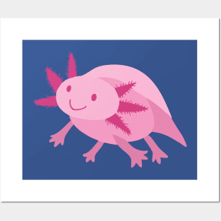 Pink Axolotl Posters and Art